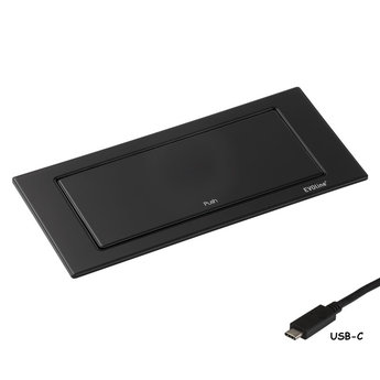 Evoline Evoline BackFlip Mat zwart 2Stopcontacten USB-C lader