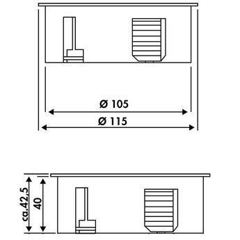 Keuken stopcontact Twist 2 x USB RVS Randaarding