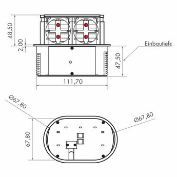 Inbouwstopcontact keuken Piccolino Zwart