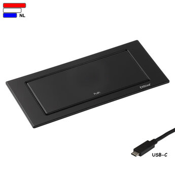 Evoline Evoline BackFlip Mat zwart 2Stopcontacten USB-C lader