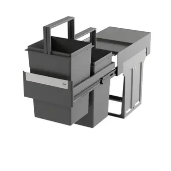 Hailo Inbouw afvalemmer-AS Tandem 13/13 liter Voluittrek - 26 liter