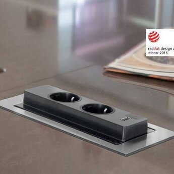 Evoline BackFlip Mat wit 2Stopcontacten USB-C lader Penaarding