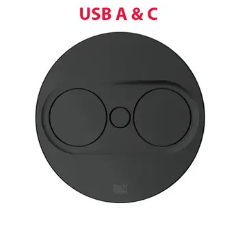 TWIST 2.0 Rond Met USB A&C-Zwart-Kan automatisch worden geopend