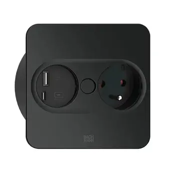 TWIST 2.0 Vierkant Met USB A&C-Zwart-Kan automatisch worden geopend