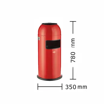 Wesco Staande Asbak en afvalbak, Rood 28 liter - Hoogte: 780mm