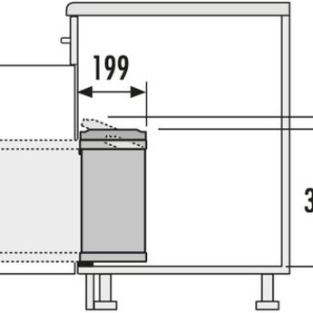 Hailo HAILO UNO-AUTOMATIC 18 LITER AFVALEMMER.Rvs/zwart