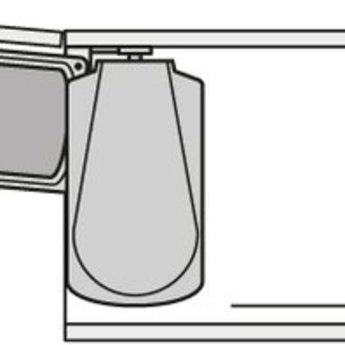 Hailo HAILO UNO-AUTOMATIC 18 LITER AFVALEMMER.Rvs/zwart