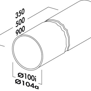 Buis 100 ronde buis	, wit, lengte 500 mm