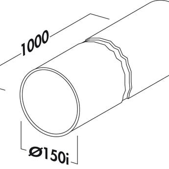 Dampkapbuis Ø150 mm Ronde buis | Hoog rendement | 100 cm