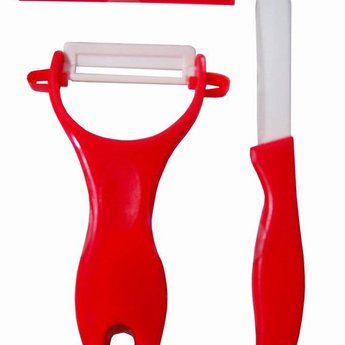 Excellent Houseware Keramische schilmessen (rood)