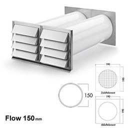 Luchtafvoer E-Klima A/Z 150 muurdoorvoer