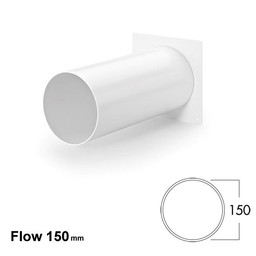 Luchtafvoer flow148 mm muuraansluiting wit