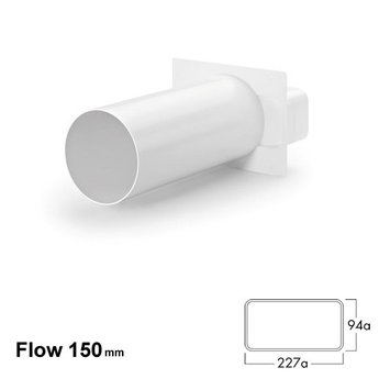 Flow 148 mm Muuraansluiting , wit