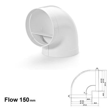 Naber R-RBV Flow 150 Buisbocht 90°