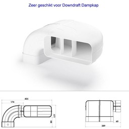 Luchtafvoer Flow 150 set Ruimte besparend