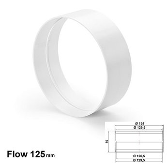 Compair Flow luchtafvoer R-VBS round 125 Buisverbinding, wit