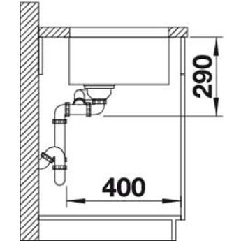 Blanco Spoelbak keuken - ANDANO 500/180U - Manuele of Automatische bediening - Grote bak Links