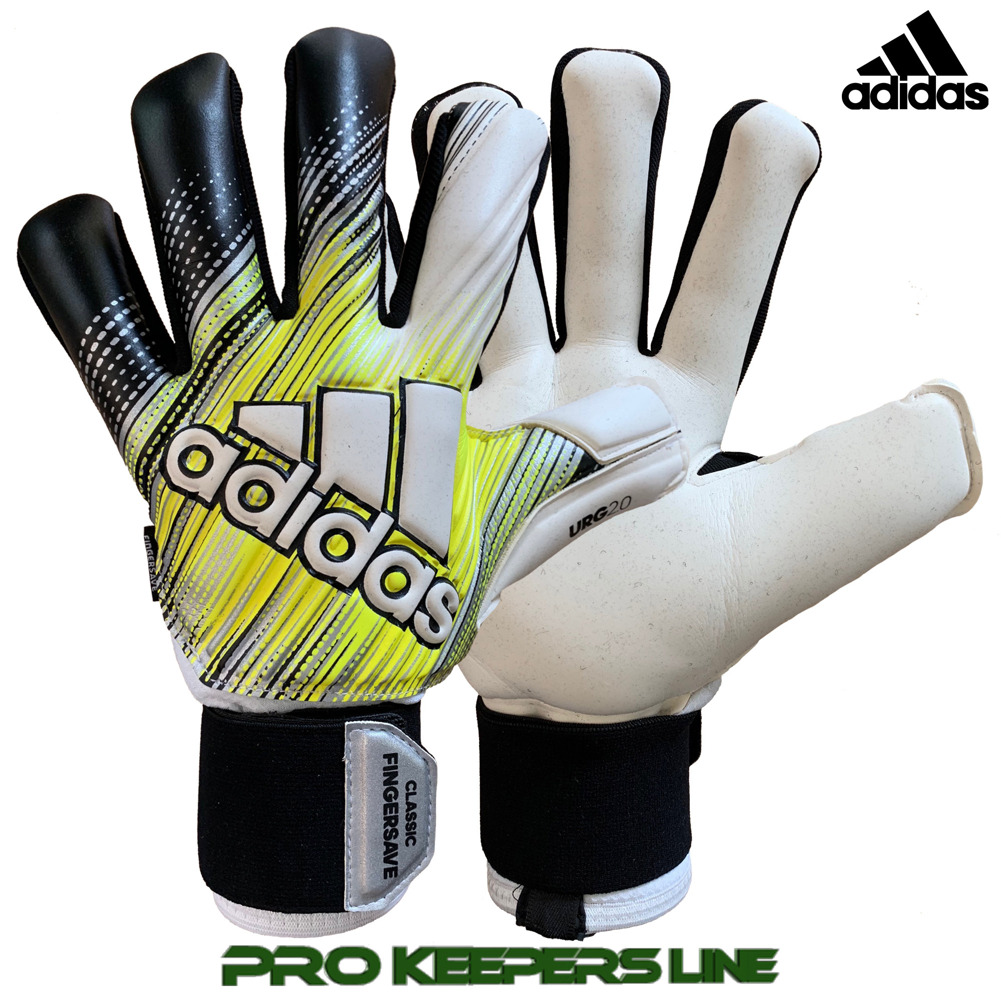 ADIDAS CLASSIC PRO FINGERSAVE BLACK/SOLAR YELLOW - Pro Keepers Line
