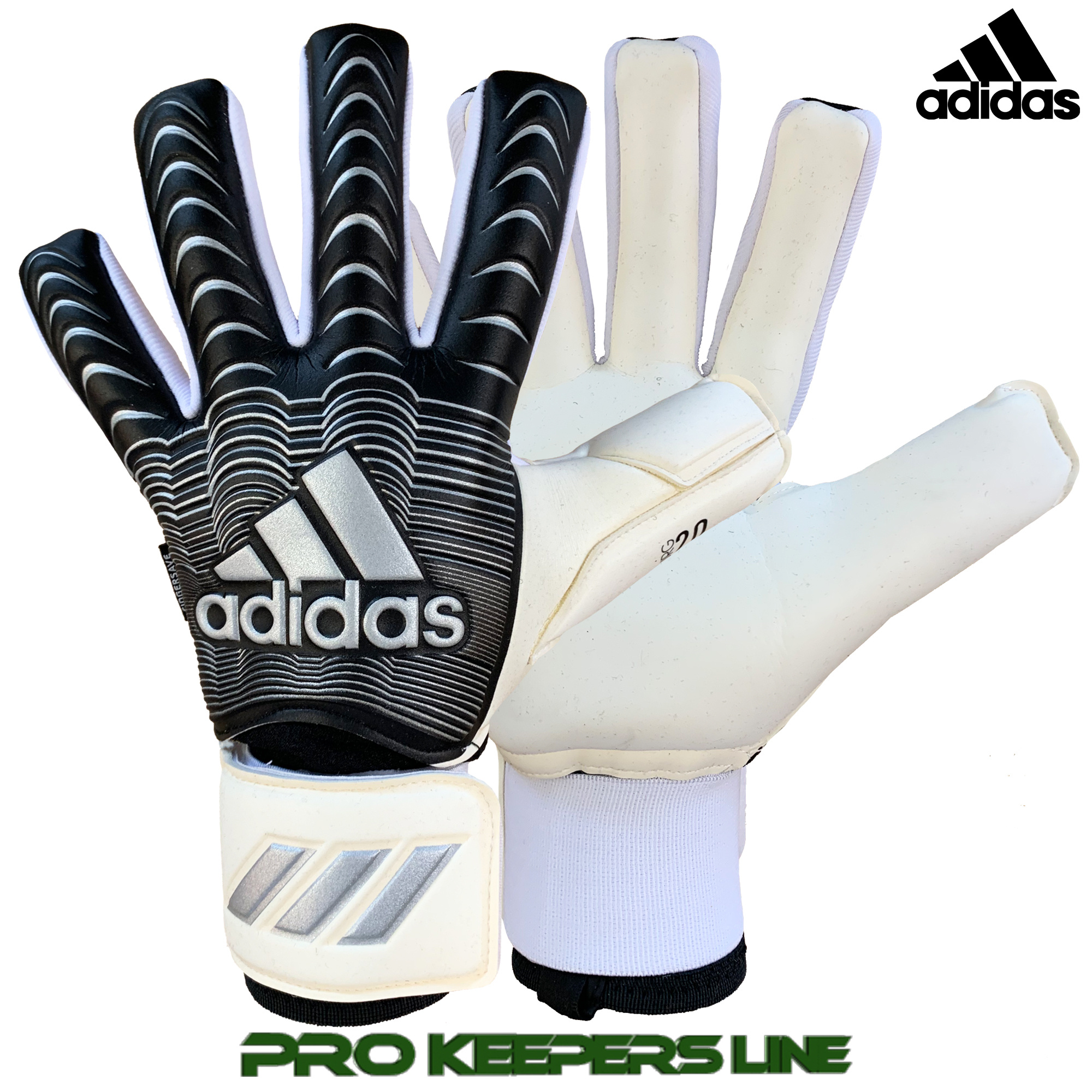 ADIDAS CLASSIC PRO FINGERSAVE WHITE/BLACK/SILVER METALLIC - Pro Keepers Line