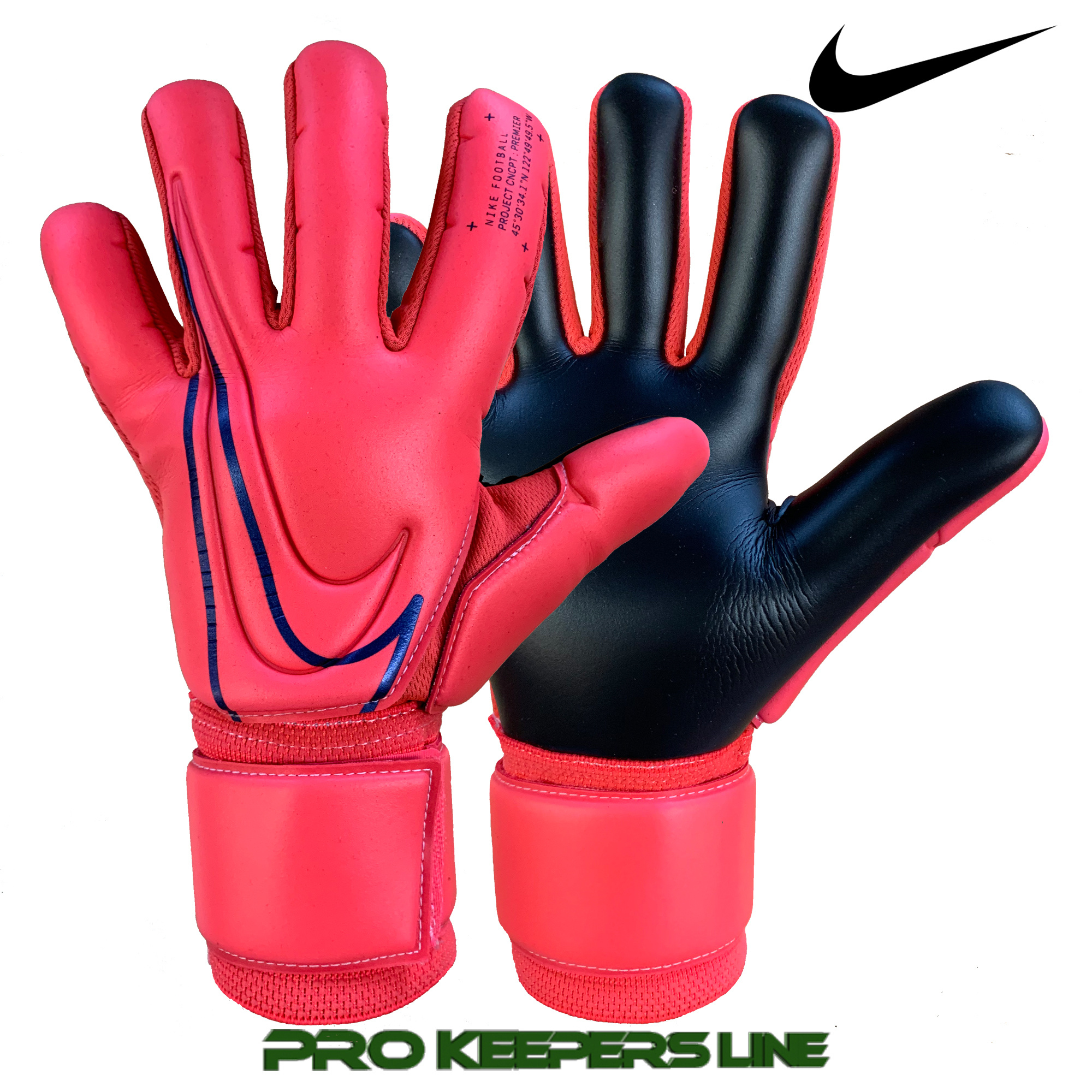 NIKE GK PREMIER NO SGT REVERSE PROMO LASER CRIMSON/BLACK (NEGATIVE CUT) -  Pro Keepers Line