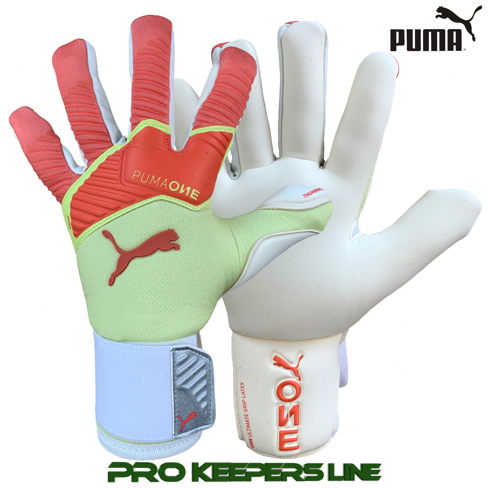 PUMA ONE GRIP 1 HYBRID PRO ENERGY PEACH/ FIZZY YELLOW - Pro Keepers Line