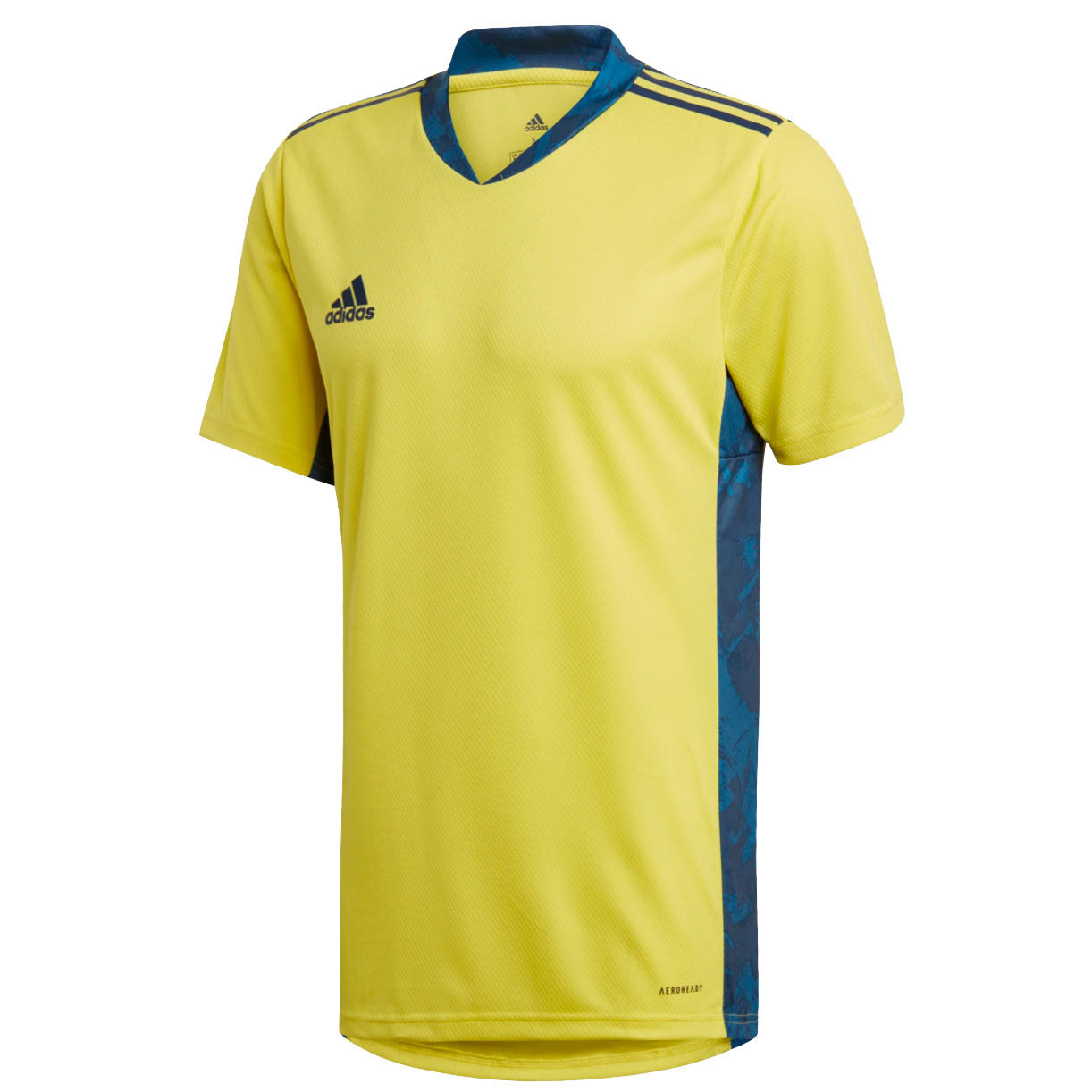 blue and yellow adidas shirt