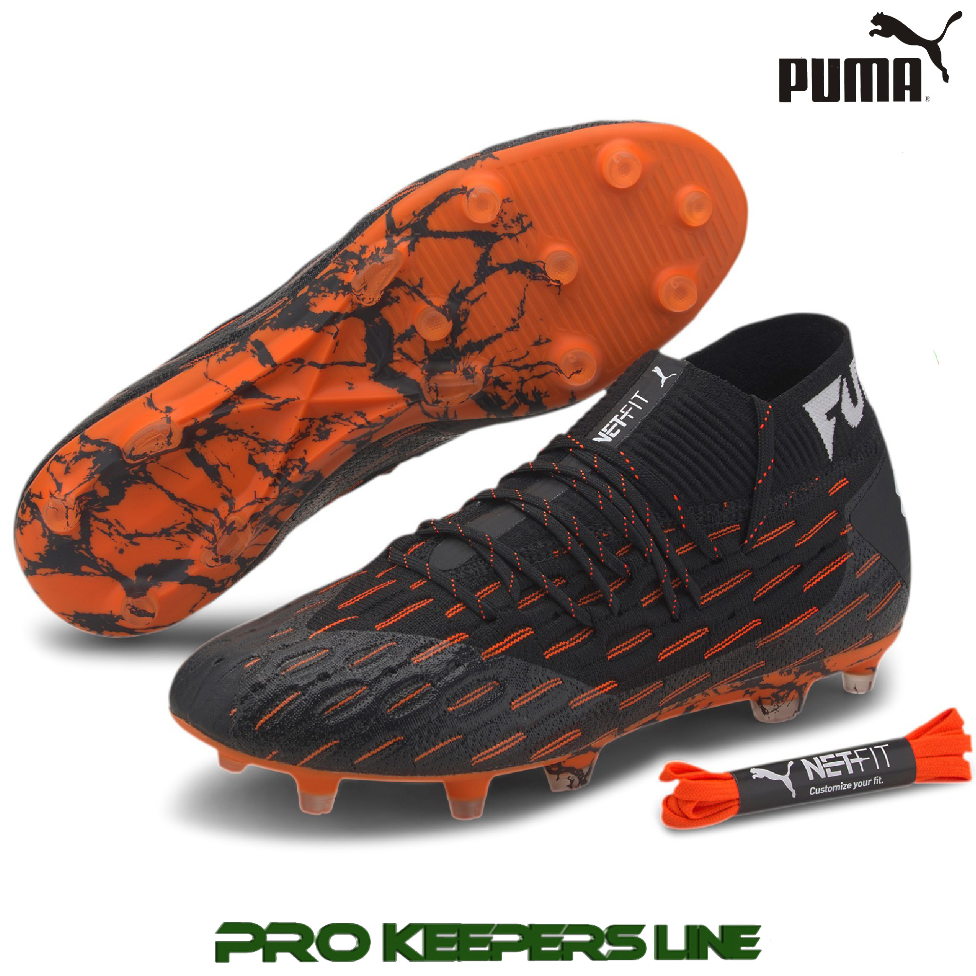 Puma Future 6 1 Netfit Fg Ag Puma Black Shocking Orange Pro Keepers Line