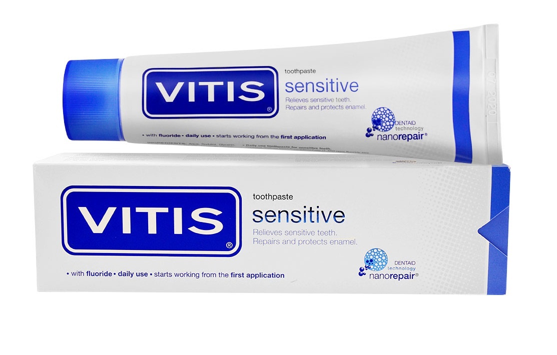 wit Altijd vasthoudend Vitis | Sensitive tandpasta