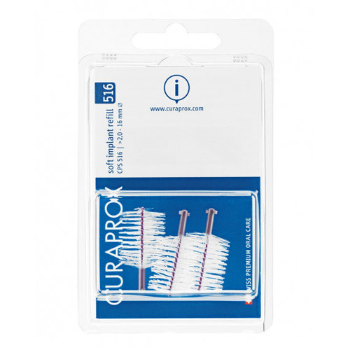 Curaprox Soft Implant Refill Ragers | 516 | 16mm | 3 stuks