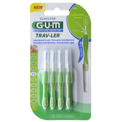 GUM GUM Trav-Ler Ragers | 1.1 | Groen | 4 stuks