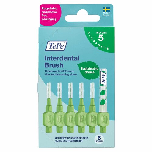 TePe Interdentale Ragers Original | Maat 5 | 0,8mm | Groen | 6 stuks