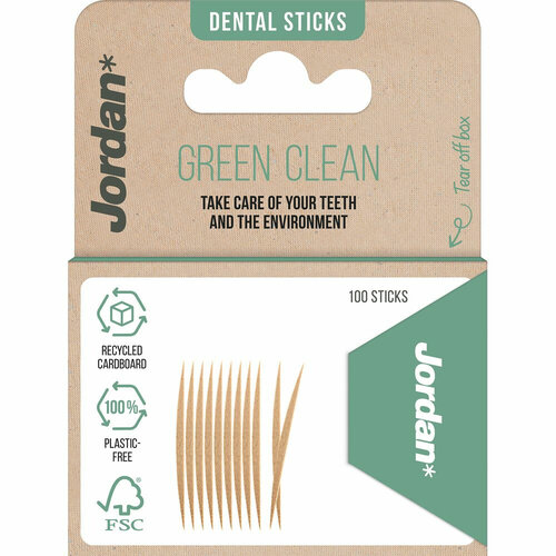 Jordan Green Clean Dun Tandenstokers | 100 stuks