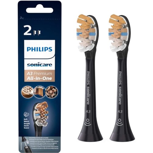 Philips Sonicare A3 Premium All-in-one Opzetborstels | Zwart| HX9092/11 | 2 stuks