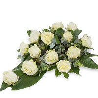 thumb-Witte rozen rouwbloemstuk W4-4