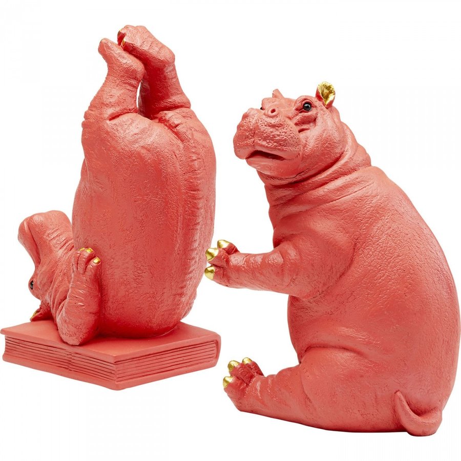 Boekensteun Hippo Roze (2 / set)-2