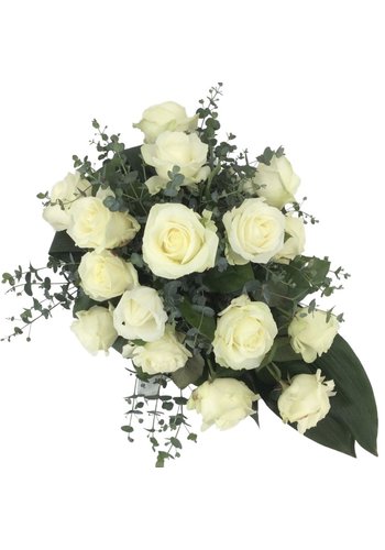  Witte rozen rouwbloemstuk W4 