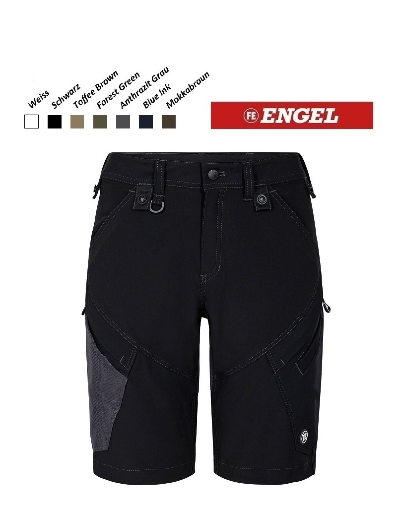Engel Workwear - Arbeitskleidung für Profis FE6366.20- Arbeitshose - X-Treme Stretch-Shorts, schwarz