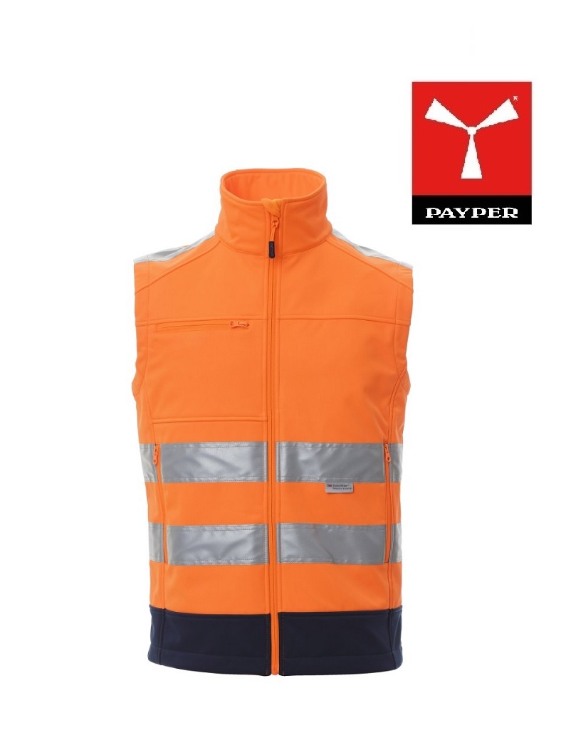 Payper Traffic orange - Herren-Warnschutzweste, tailliert, zweifarbig, wasserfest