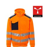 Payper Leader Fluoorange -  Herren-Warnschutz-Sweatjacke mit Kapuze, Reflexstreifen, Orange/Marineblau