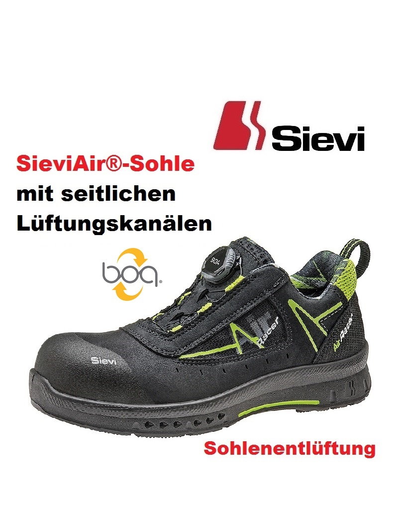 Sievi – Marke für Profis 52378 S1 - Air R2 Roller - Sicherheitsschuh von SIEVI, Zertifiziert für orthopädische Einlegesohlen nach DGUV.