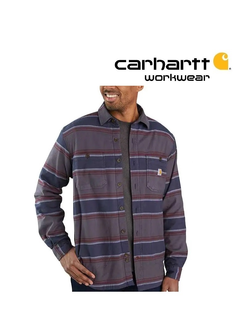 Carhartt Kleider 104913.E39 Carhartt, Fleece-gefütterte karierte Hemdjacke