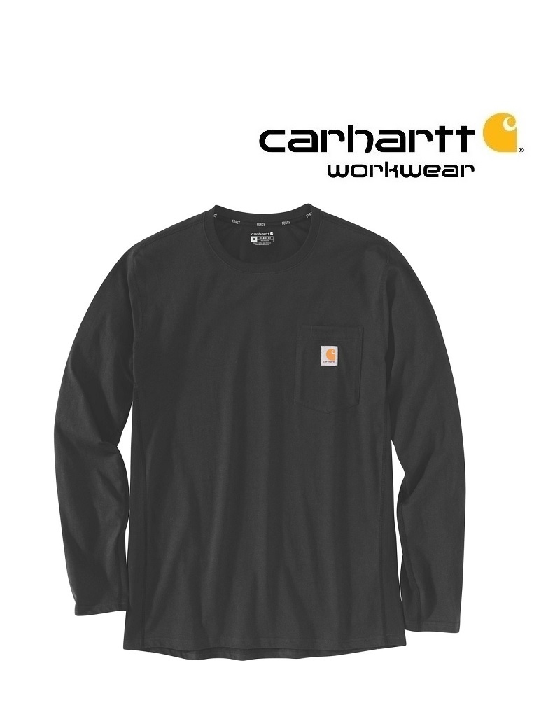 Carhartt Kleider 104617.N04 black  FORCE FLEX POCKET T-SHIRT L/S