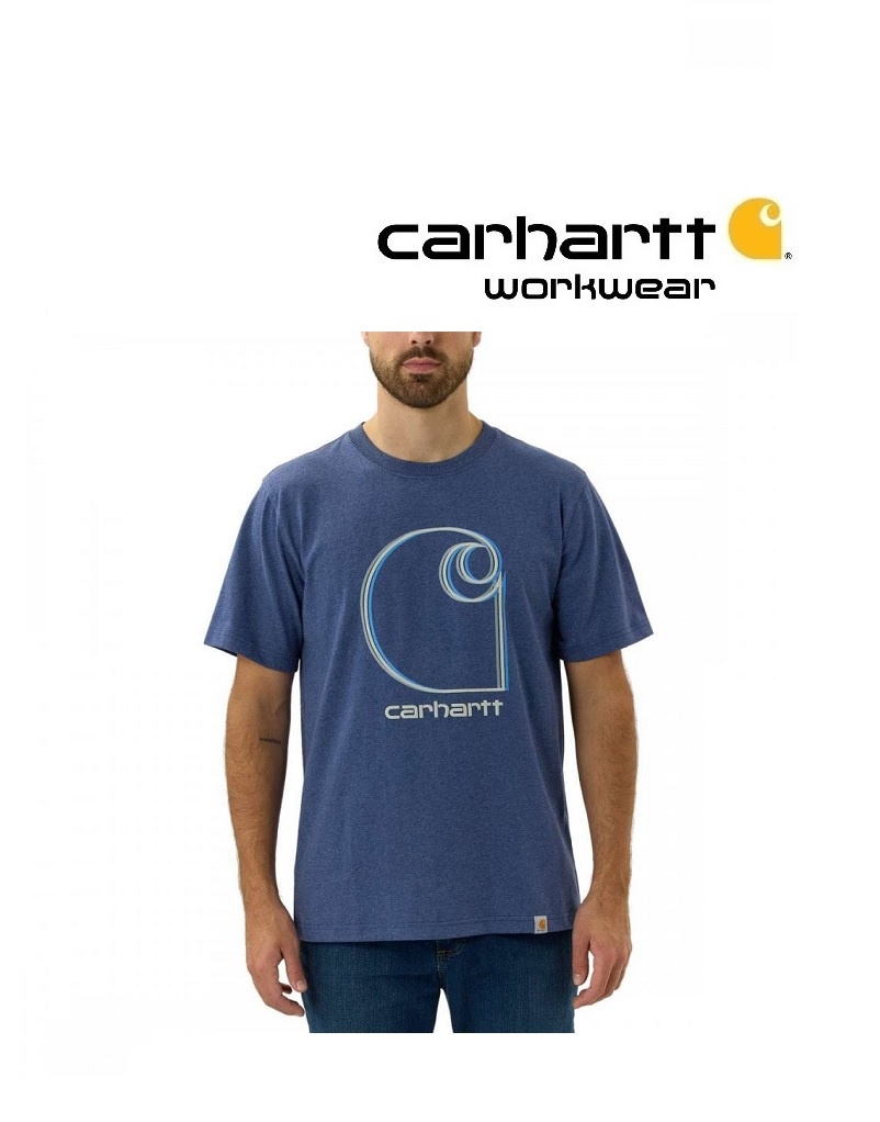 Carhartt Kleider 105379.H53 - Workwear - GRAPHIC T-SHIRT - SCOUT BLUE HEATHER
