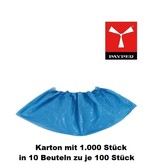 Payper PP-U-08   Box - Überschuh aus Polyethylen CPE mit Gummizug im Karton mit 1.000 Stück, ( in 10 Beuteln zu je 100 Stück)