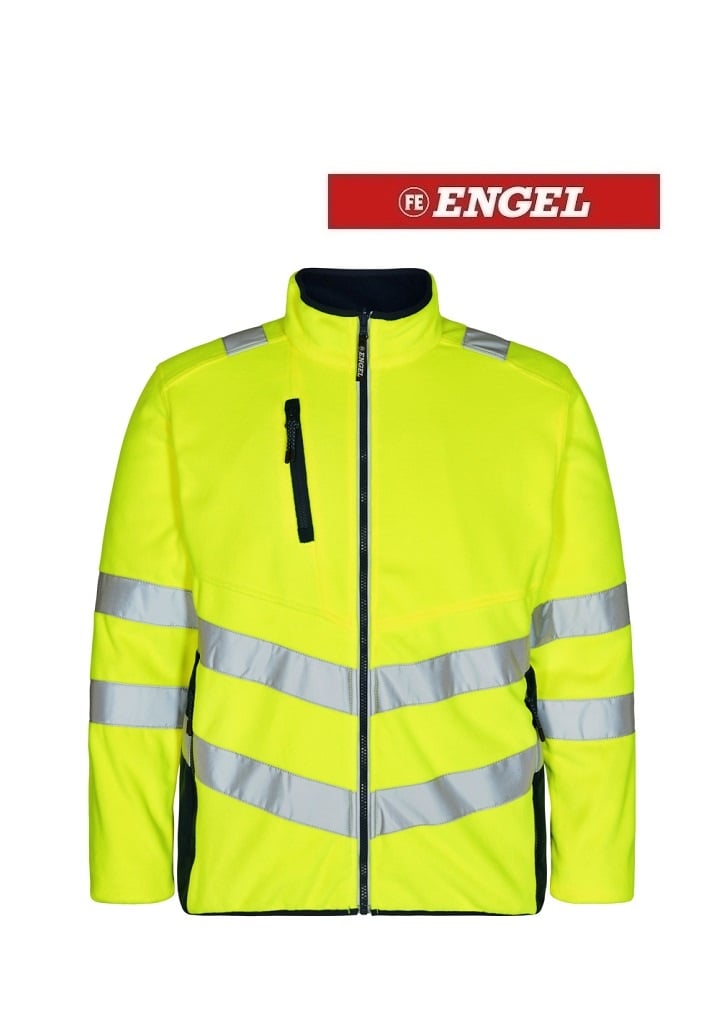 Engel Workwear - Arbeitskleidung für Profis FE1192.38165.S.K Fleece-Jacke, EN 20471 Kl. 2, gelb-blau