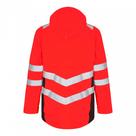 Engel Workwear - Arbeitskleidung für Profis FE1145.4720.S.. Regen-Parka EN 20471 Kl. 3, Rot mit Schwarz