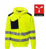 Payper Leader Fluogelb -  Herren-Warnschutz-Sweatjacke mit Kapuze, Reflexstreifen
