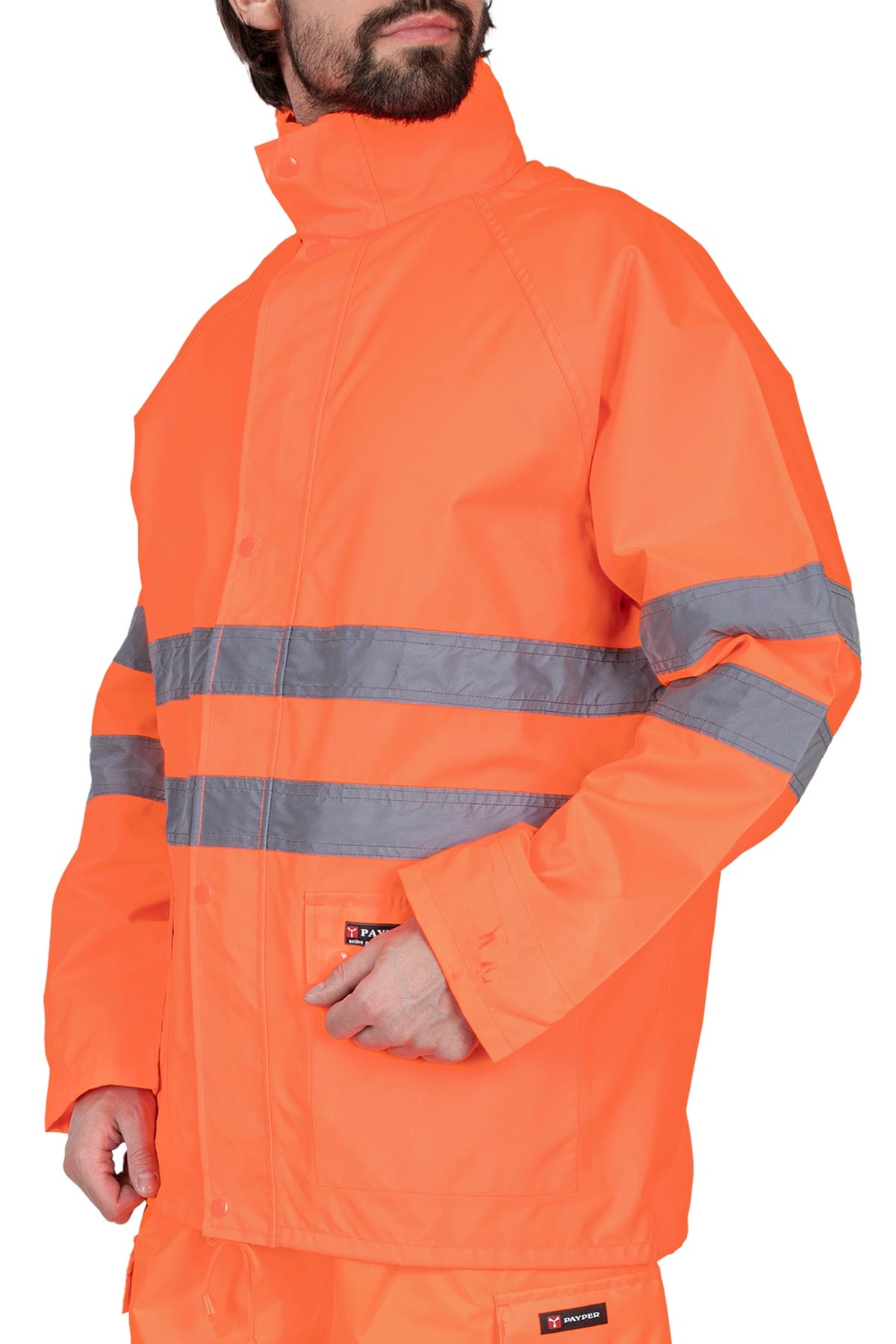 Payper Hurricane-Jacket orange - Regenjacke mit 3M Streifen