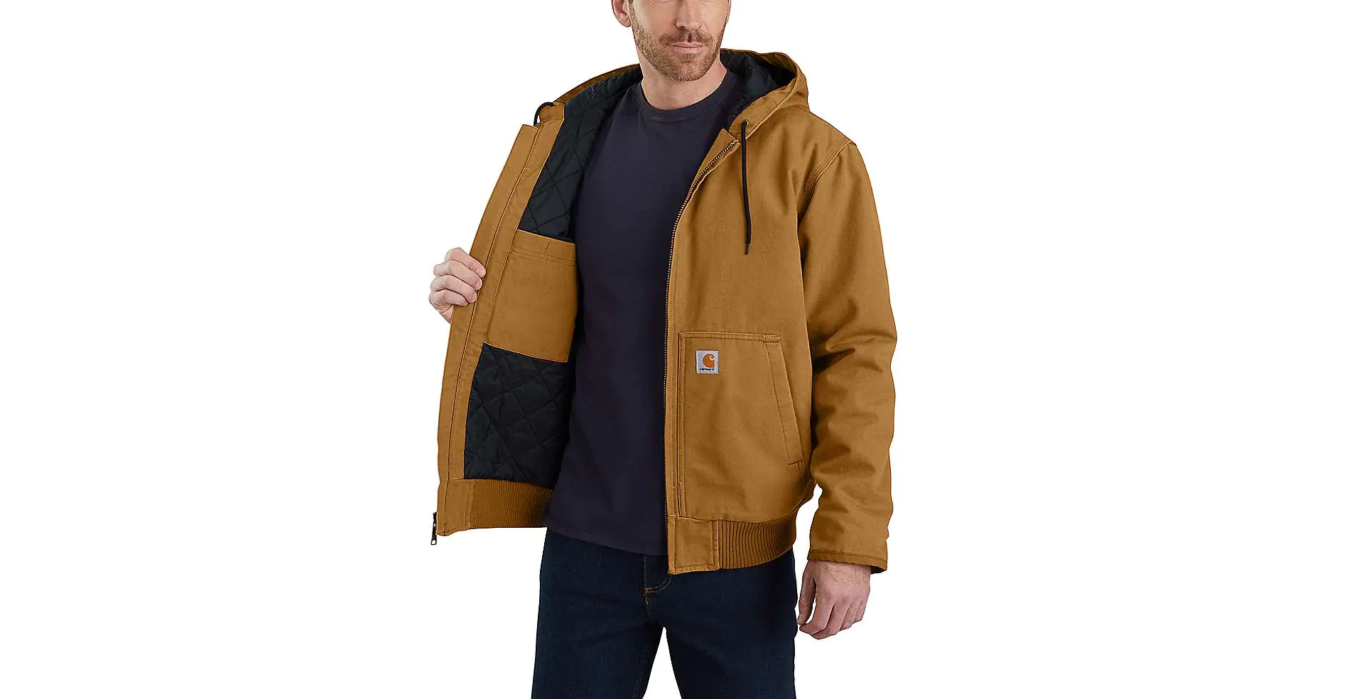 Carhartt Kleider 104050.BRN - Winterjacke, braun - Duck Active Jacke mit Kapuze