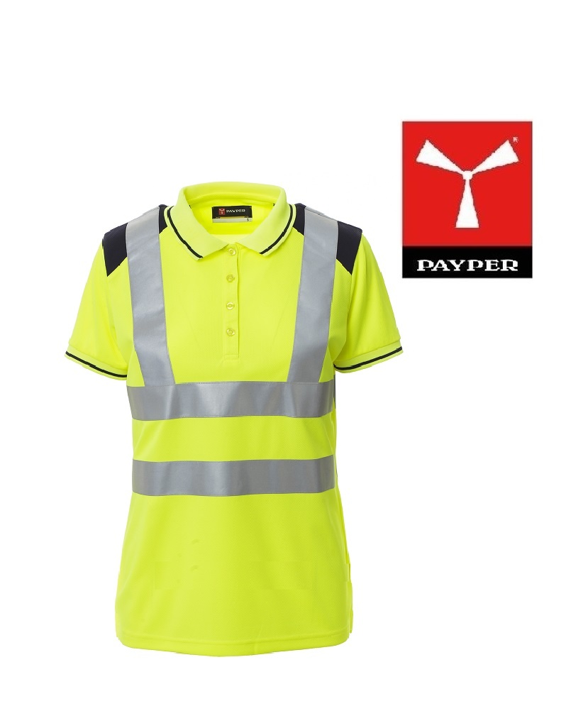 Payper Guard+ Lady Gelb mit Blau - Damen-Warnschutz Polo-Shirt
